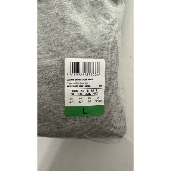 Superdry Luxury Sport Loose Hoodie Pullover Mens Large Athletic Grey Marl New - Picture 9 of 10